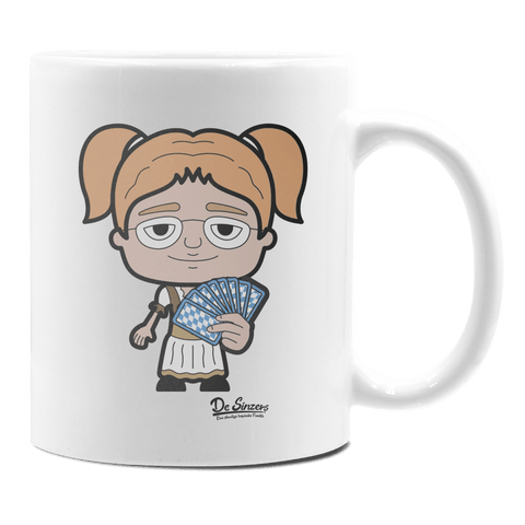 Die Jung Sinzerin Schafkopfen Keramik Kaffeetasse 330ml Weiss Rampoldplatte Front