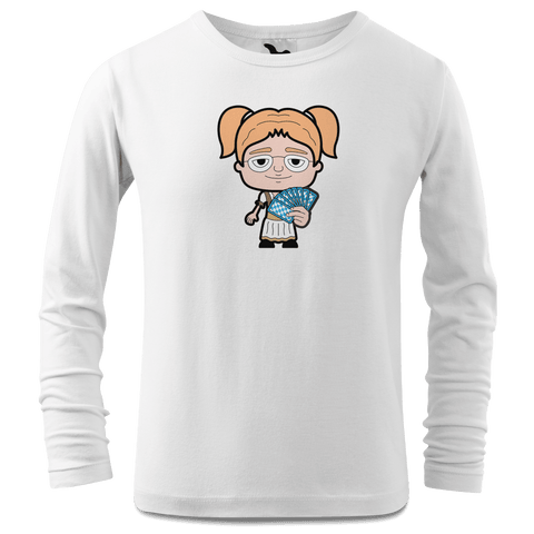Die Jung Sinzerin Schafkopfen Longsleeve Kinder Weiss Westerndorf Front