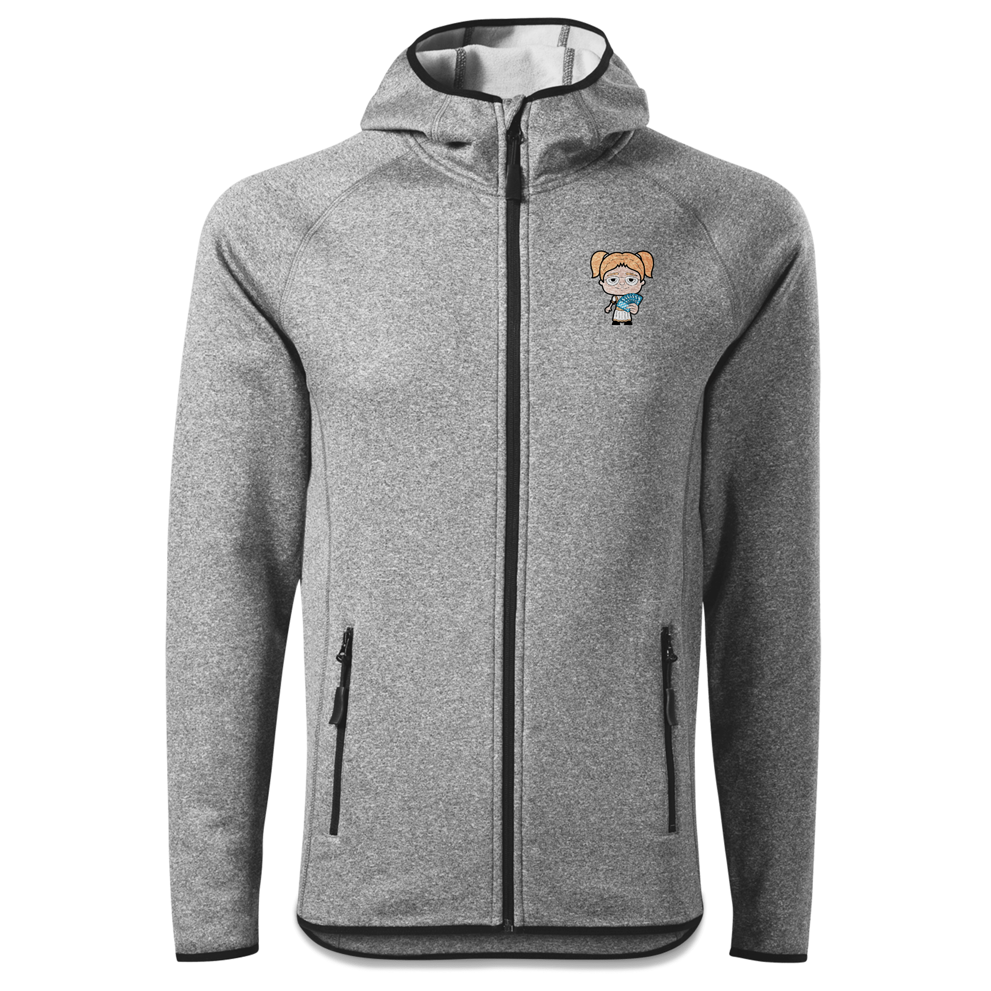 Die Jung Sinzerin Schafkopfen Stretch Fleece Herren Grau Meliert Oed Front