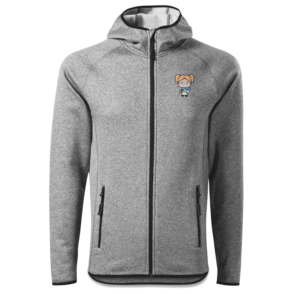 Die Jung Sinzerin Schafkopfen Stretch Fleece Herren Grau Meliert Oed Front