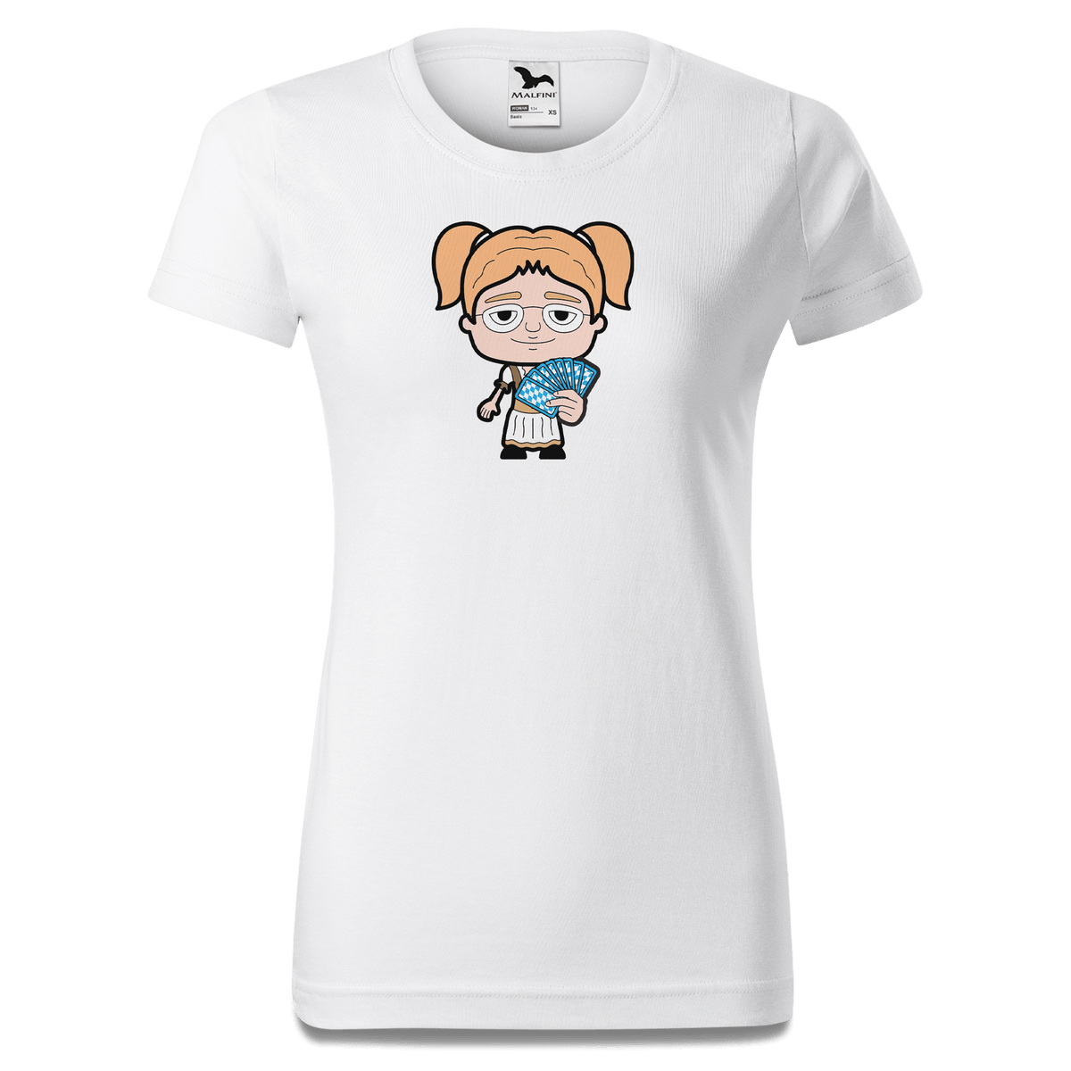 Die Jung Sinzerin Schafkopfen T Shirt Damen Weiss Gehering Front