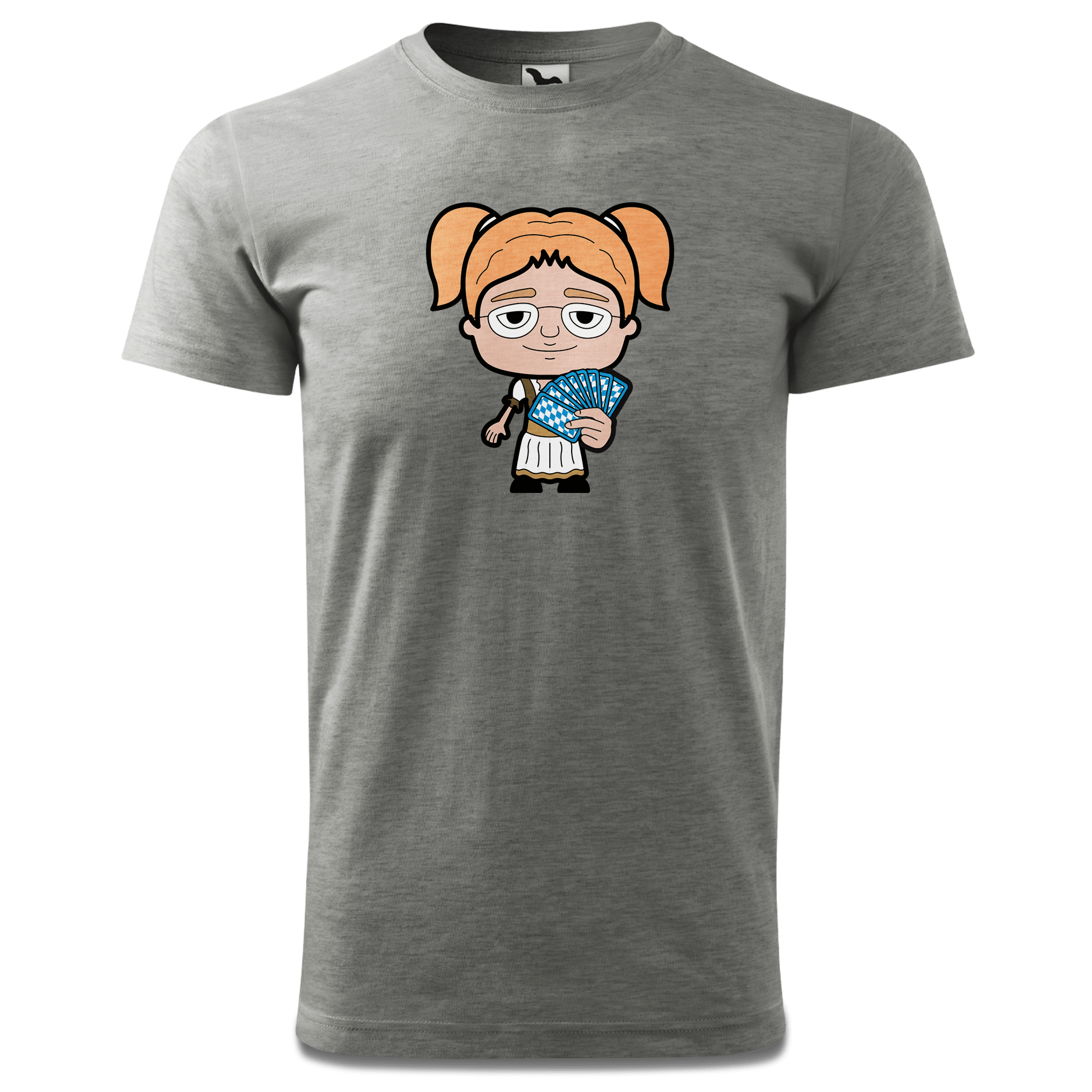 Die Jung Sinzerin Schafkopfen T Shirt Herren Grau Meliert Hofau Front
