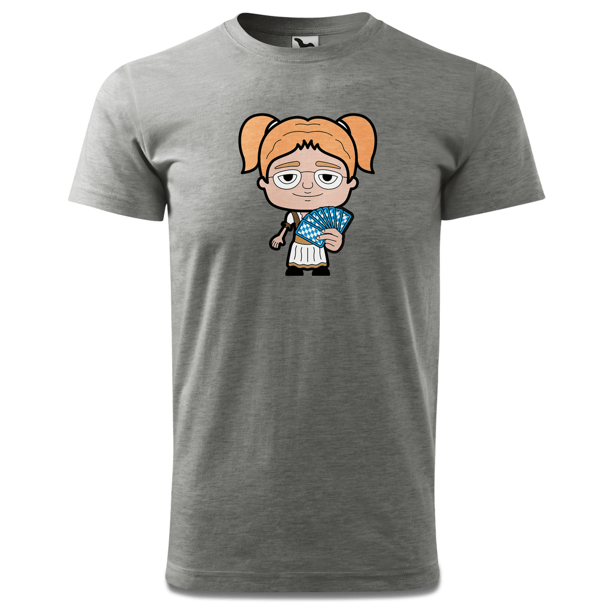 Die Jung Sinzerin Schafkopfen T Shirt Herren Grau Meliert Hofau Front