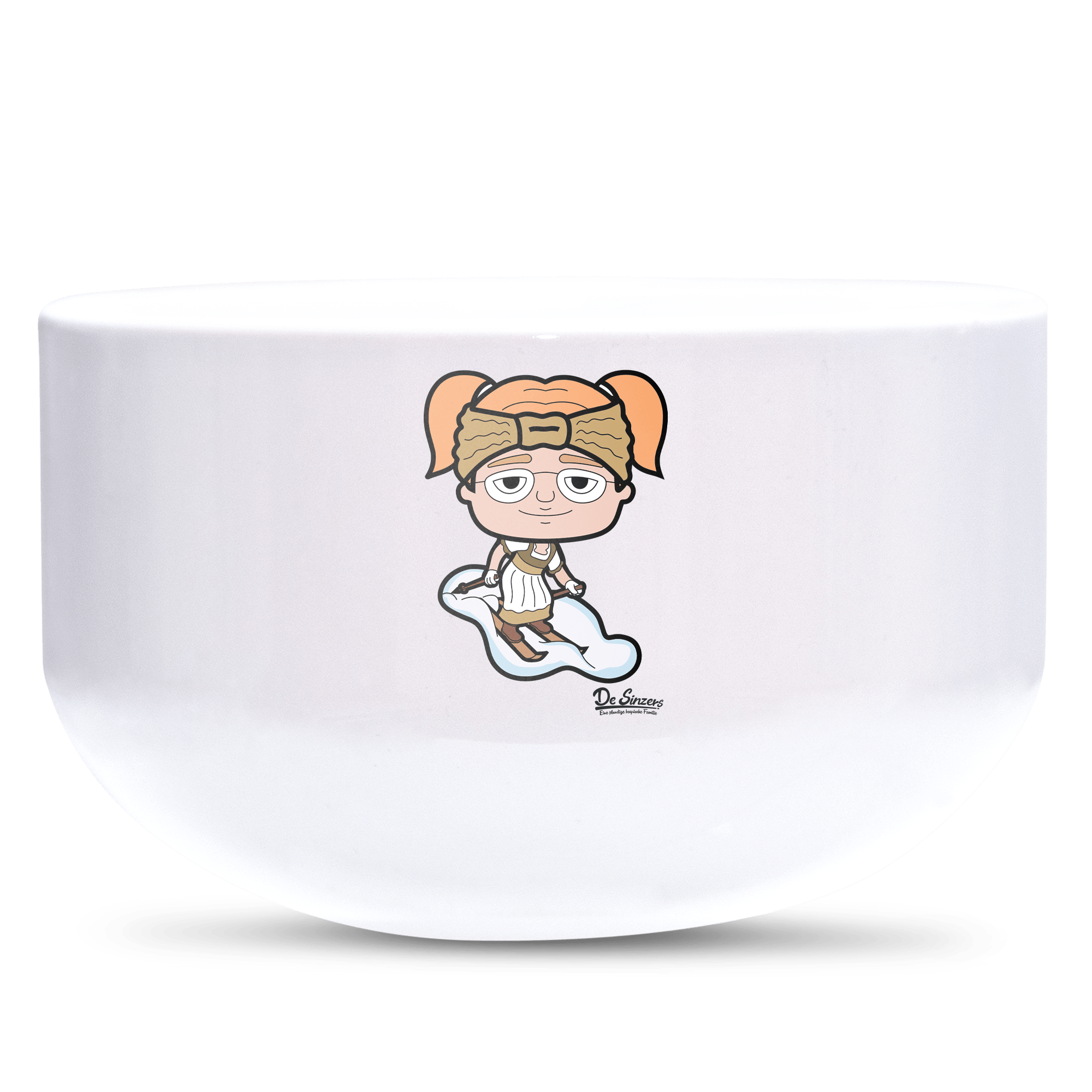 Die Jung Sinzerin Skifahrer Keramik Mueslischale Weiss 600ml Staffelberg Front