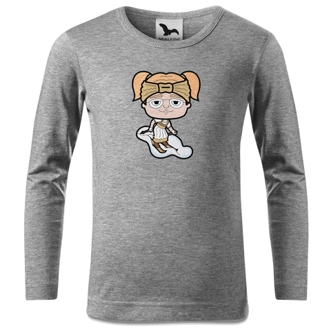 Die Jung Sinzerin Skifahrer Longsleeve Kinder Grau Meliert Waldering Front