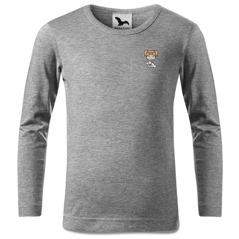 Die Jung Sinzerin Skifahrer Longsleeve Kinder Grau Meliert Weinberg Front