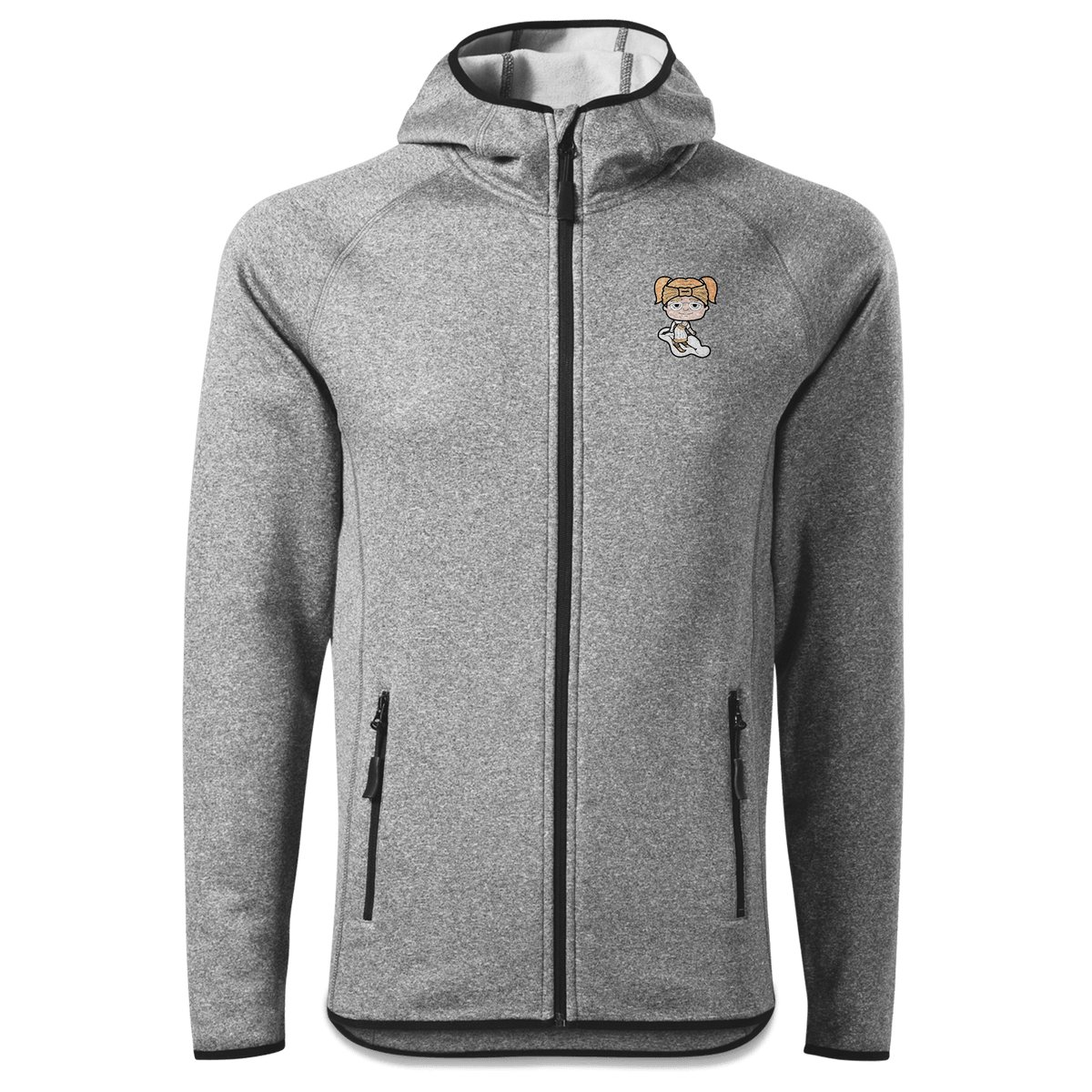 Die Jung Sinzerin Skifahrer Stretch Fleece Herren Grau Meliert Oed Front
