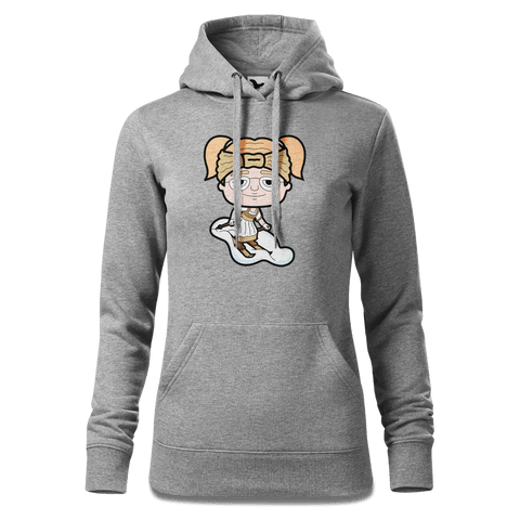 Die Jung Sinzerin Skifahrer Sweatshirt Hoody Damen Grau Meliert Kieling Front