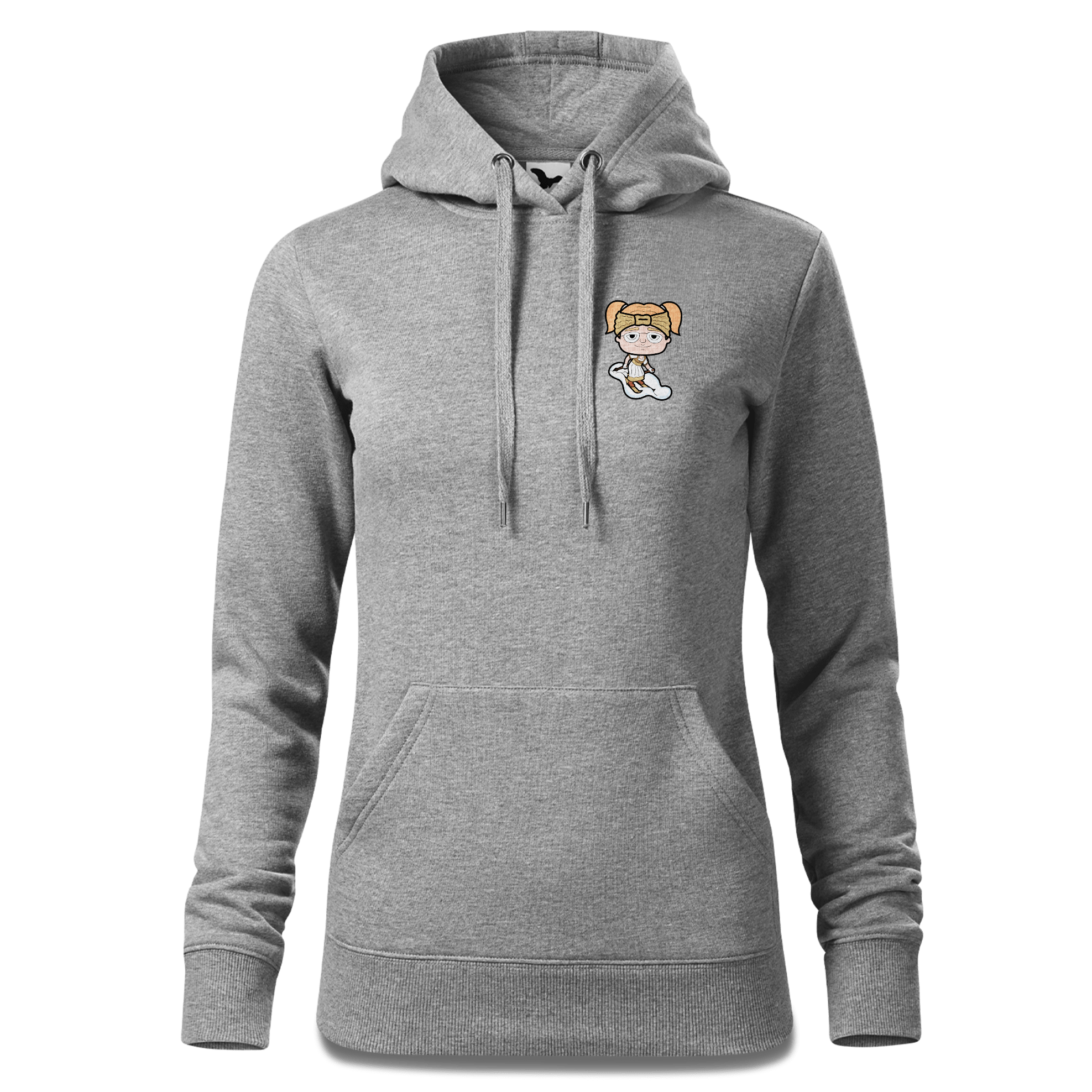 Die Jung Sinzerin Skifahrer Sweatshirt Hoody Damen Grau Meliert Kleinholzen Front
