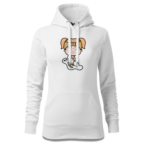 Die Jung Sinzerin Skifahrer Sweatshirt Hoody Damen Weiss Eckenholz Front
