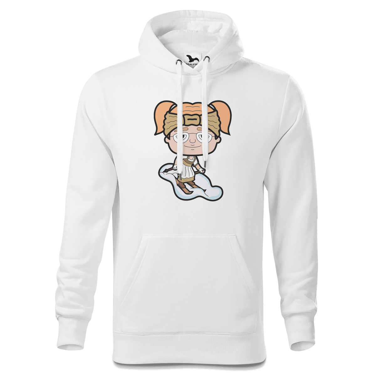 Die Jung Sinzerin Skifahrer Sweatshirt Hoody Herren Weiss Reikering Front