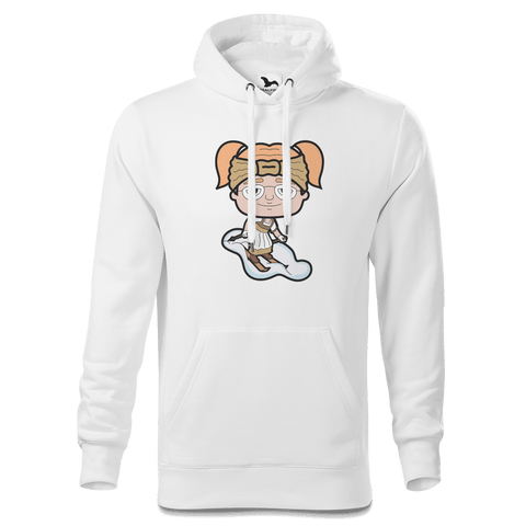 Die Jung Sinzerin Skifahrer Sweatshirt Hoody Herren Weiss Reikering Front