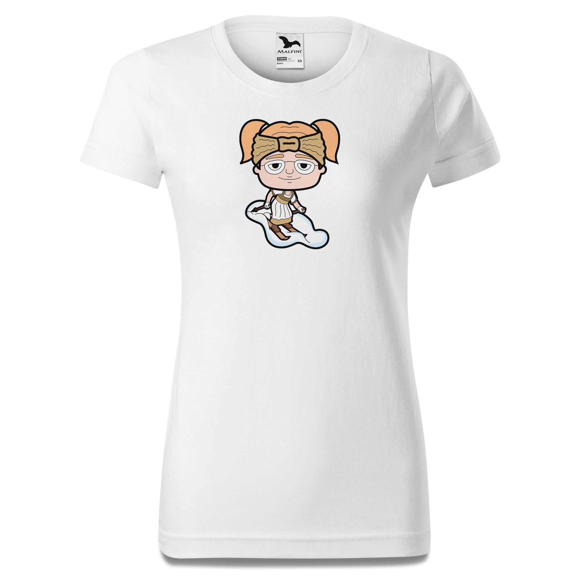 Die Jung Sinzerin Skifahrer T Shirt Damen Weiss Gehering Front