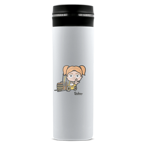 Die Jung Sinzerin Staplerfahrer Edelstahl Thermoflasche 450ml Weiss Geigelstein Front