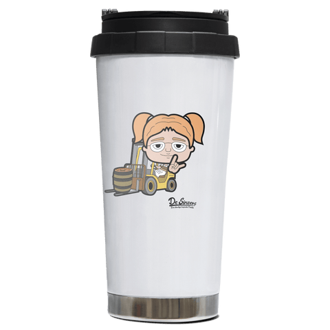Die Jung Sinzerin Staplerfahrer Edelstahl Trinkbecher To Go 470ml Weiss Wildbarren Front