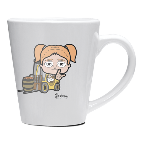 Die Jung Sinzerin Staplerfahrer Keramik Kaffeetasse 200ml Weiss Herzogstand Front