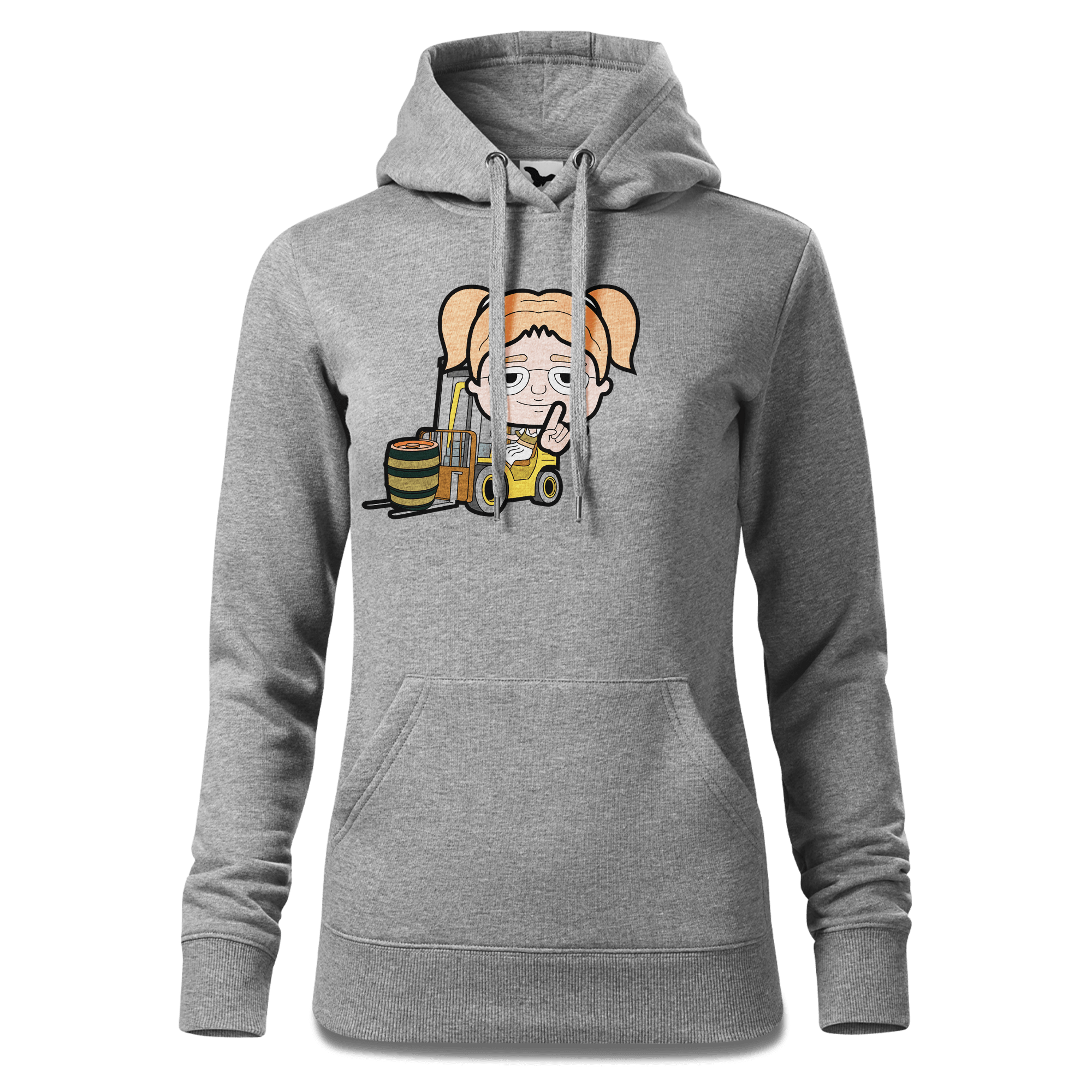 Die Jung Sinzerin Staplerfahrer Sweatshirt Hoody Damen Grau Meliert Kieling Front