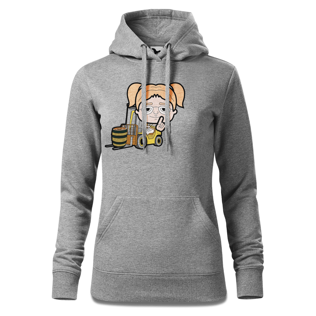 Die Jung Sinzerin Staplerfahrer Sweatshirt Hoody Damen Grau Meliert Kieling Front