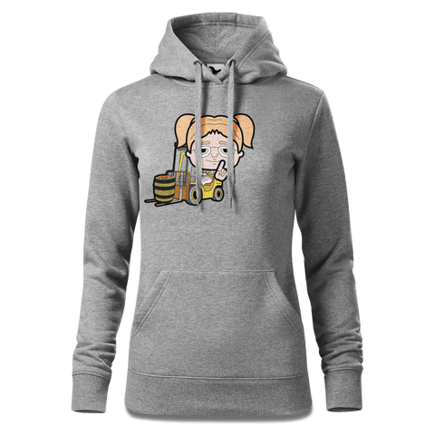 Die Jung Sinzerin Staplerfahrer Sweatshirt Hoody Damen Grau Meliert Kieling Front