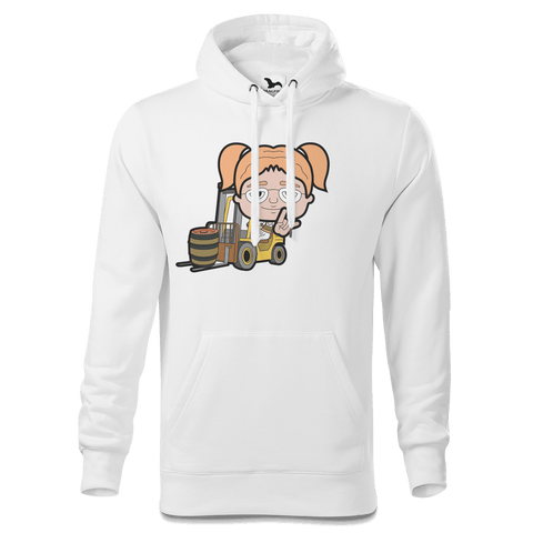 Die Jung Sinzerin Staplerfahrer Sweatshirt Hoody Herren Weiss Reikering Front