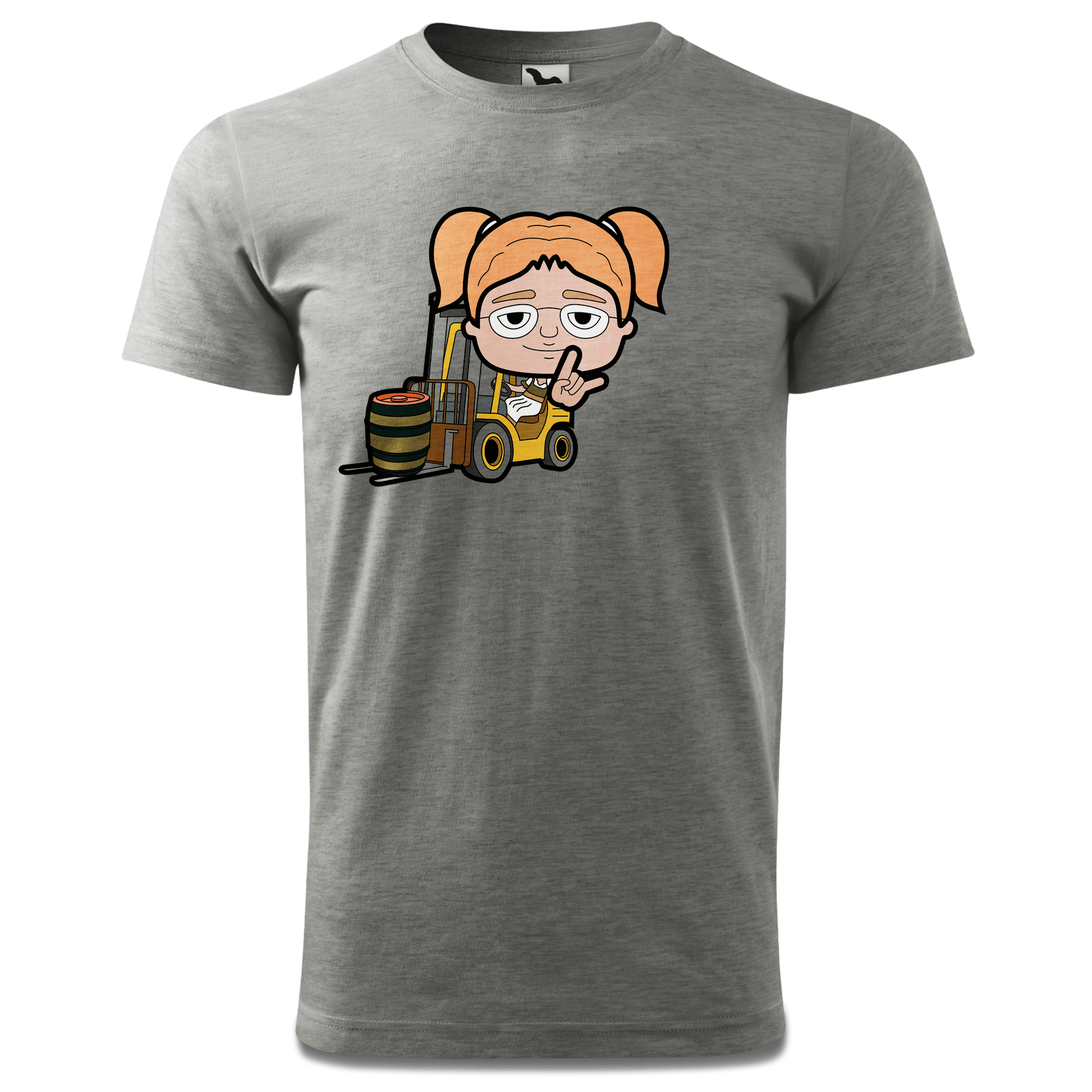 Die Jung Sinzerin Staplerfahrer T Shirt Herren Grau Meliert Hofau Front