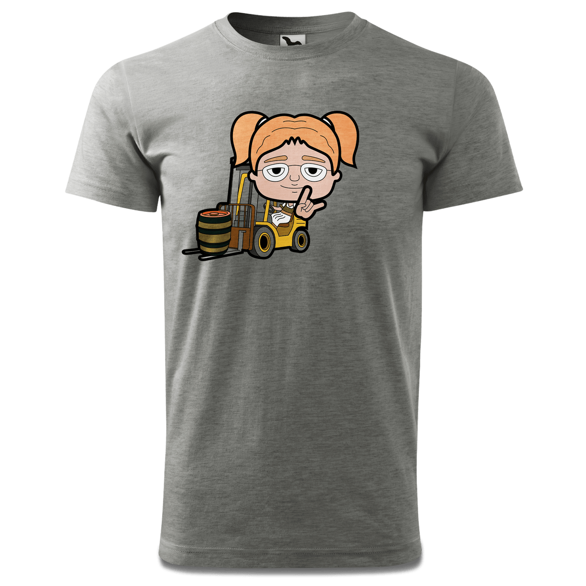 Die Jung Sinzerin Staplerfahrer T Shirt Herren Grau Meliert Hofau Front