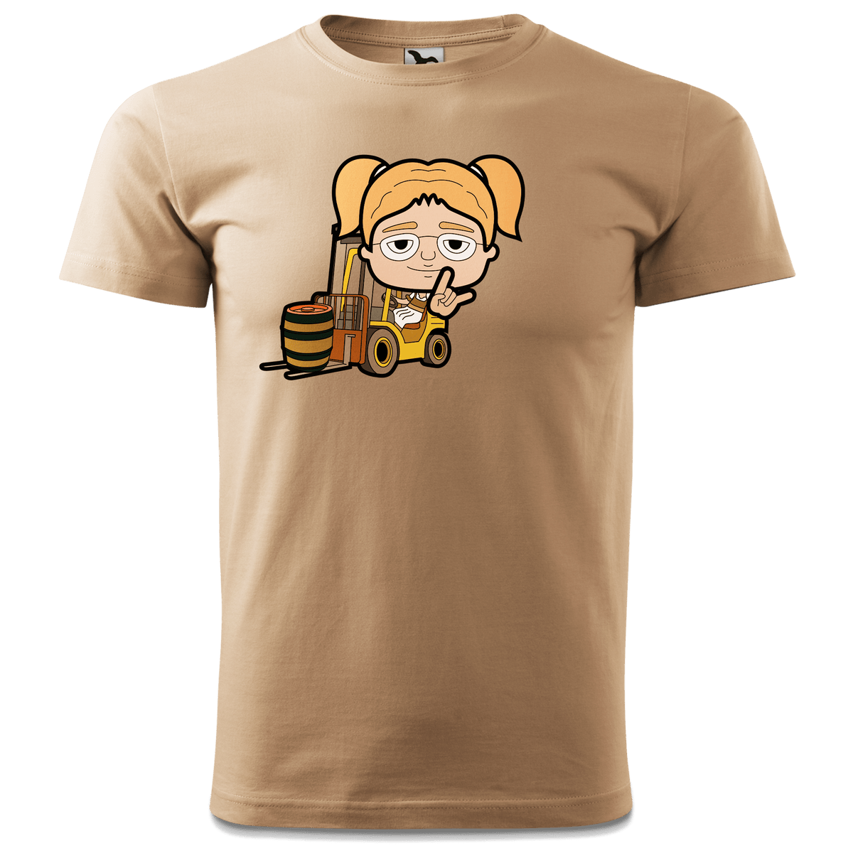 Die Jung Sinzerin Staplerfahrer T Shirt Herren Sand Hofmuehle Front