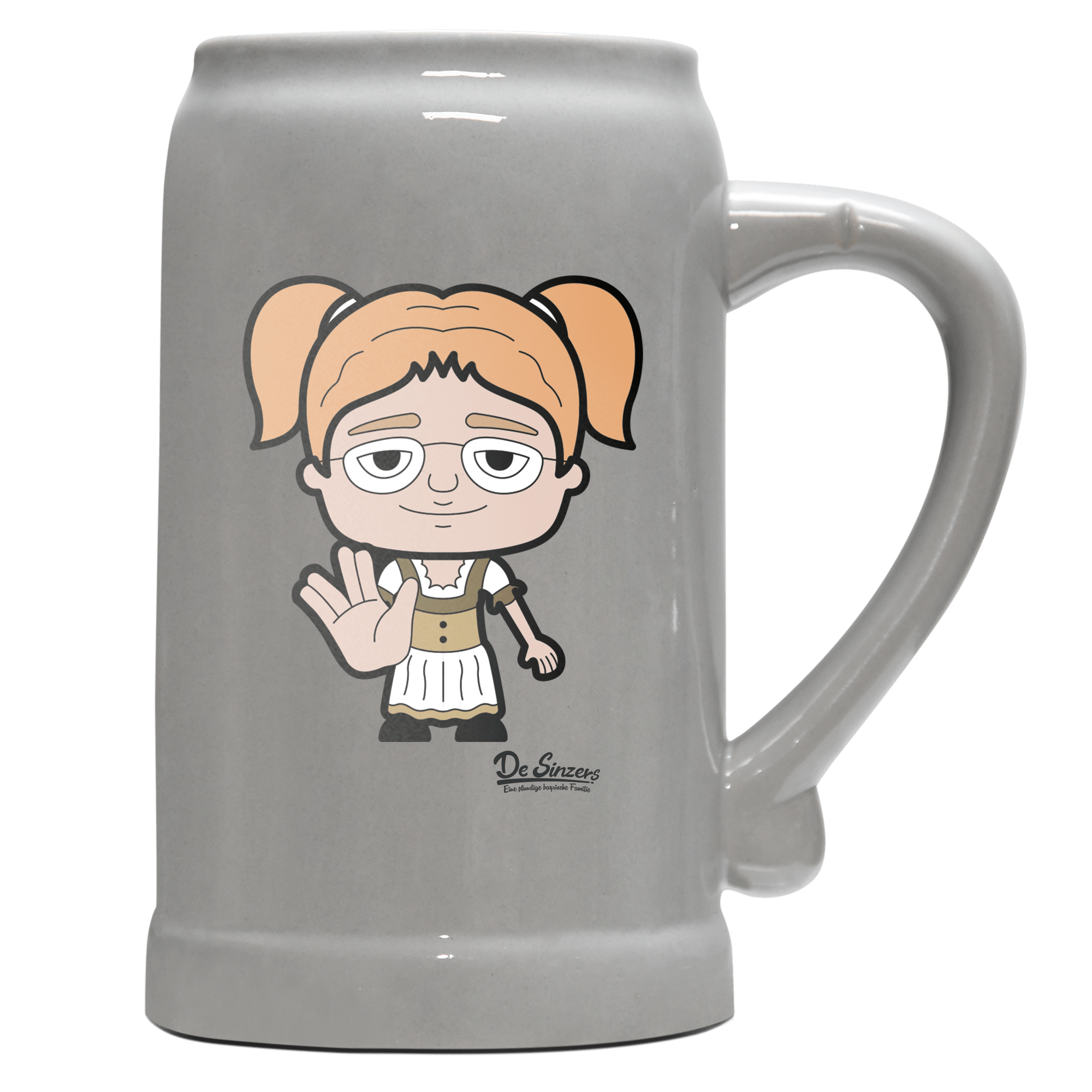 Die Jung Sinzerin Star Trek Fingers Bierkrug 1000ml Grau Zugspitze Front