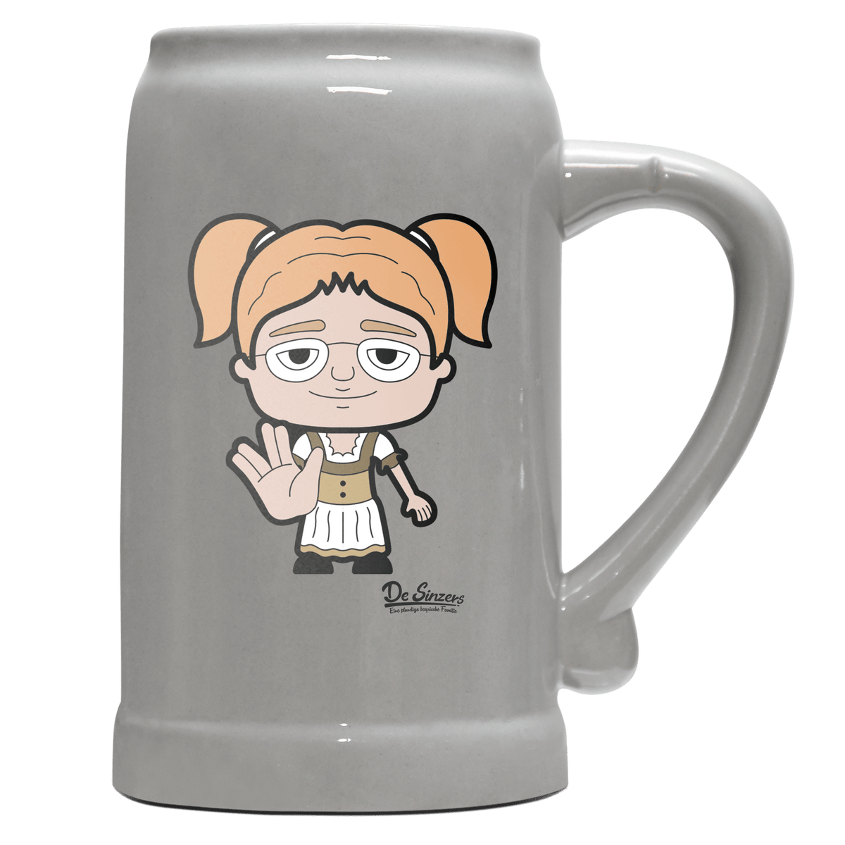 Die Jung Sinzerin Star Trek Fingers Bierkrug 1000ml Grau Zugspitze Front