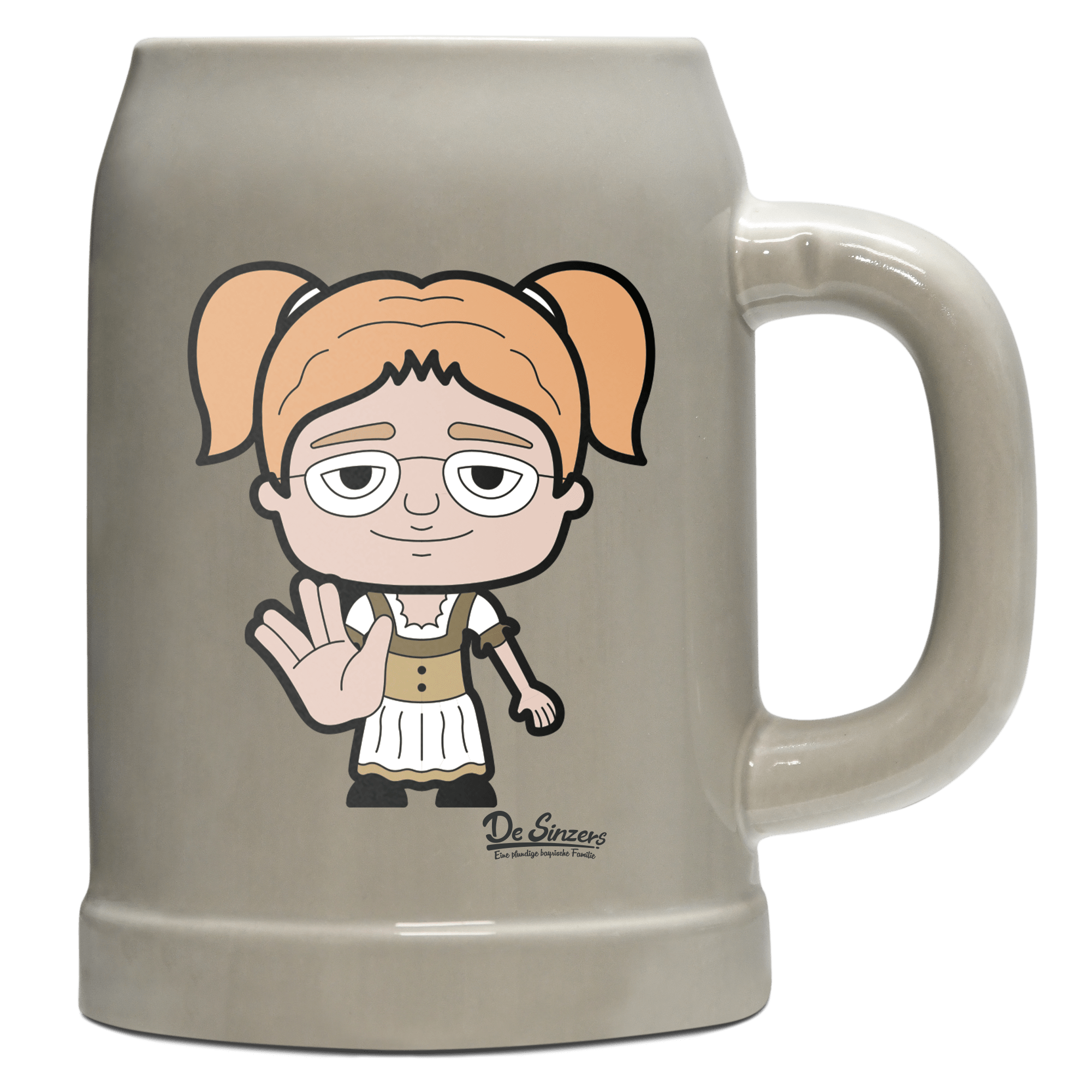 Die Jung Sinzerin Star Trek Fingers Bierkrug 500ml Grau Watzmann Front