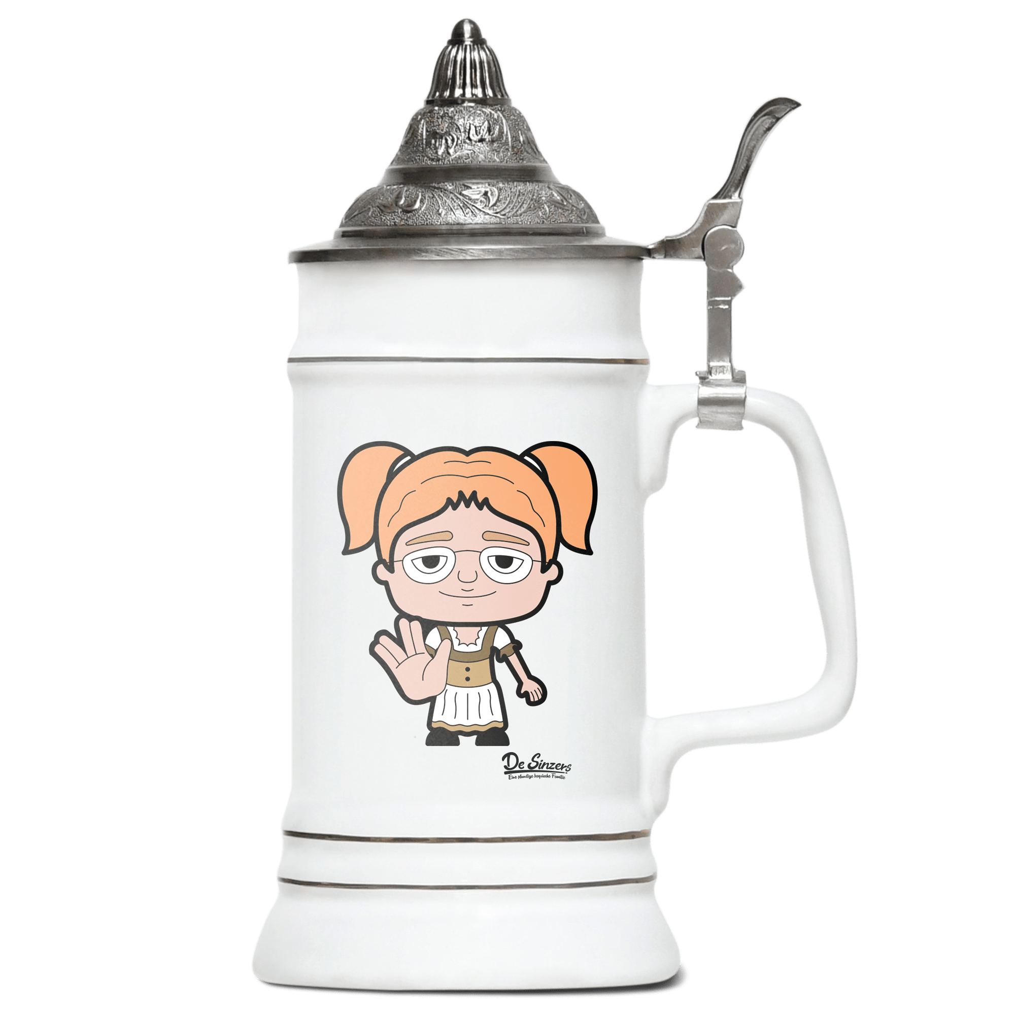 Die Jung Sinzerin Star Trek Fingers Bierkrug 500ml Weiss mit Spitzdeckel Wendelstein Front