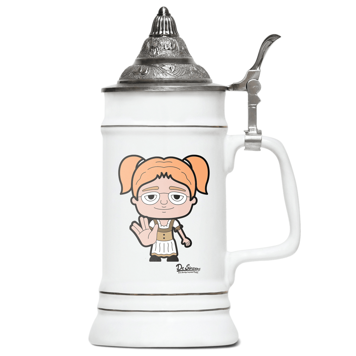 Die Jung Sinzerin Star Trek Fingers Bierkrug 500ml Weiss mit Spitzdeckel Wendelstein Front