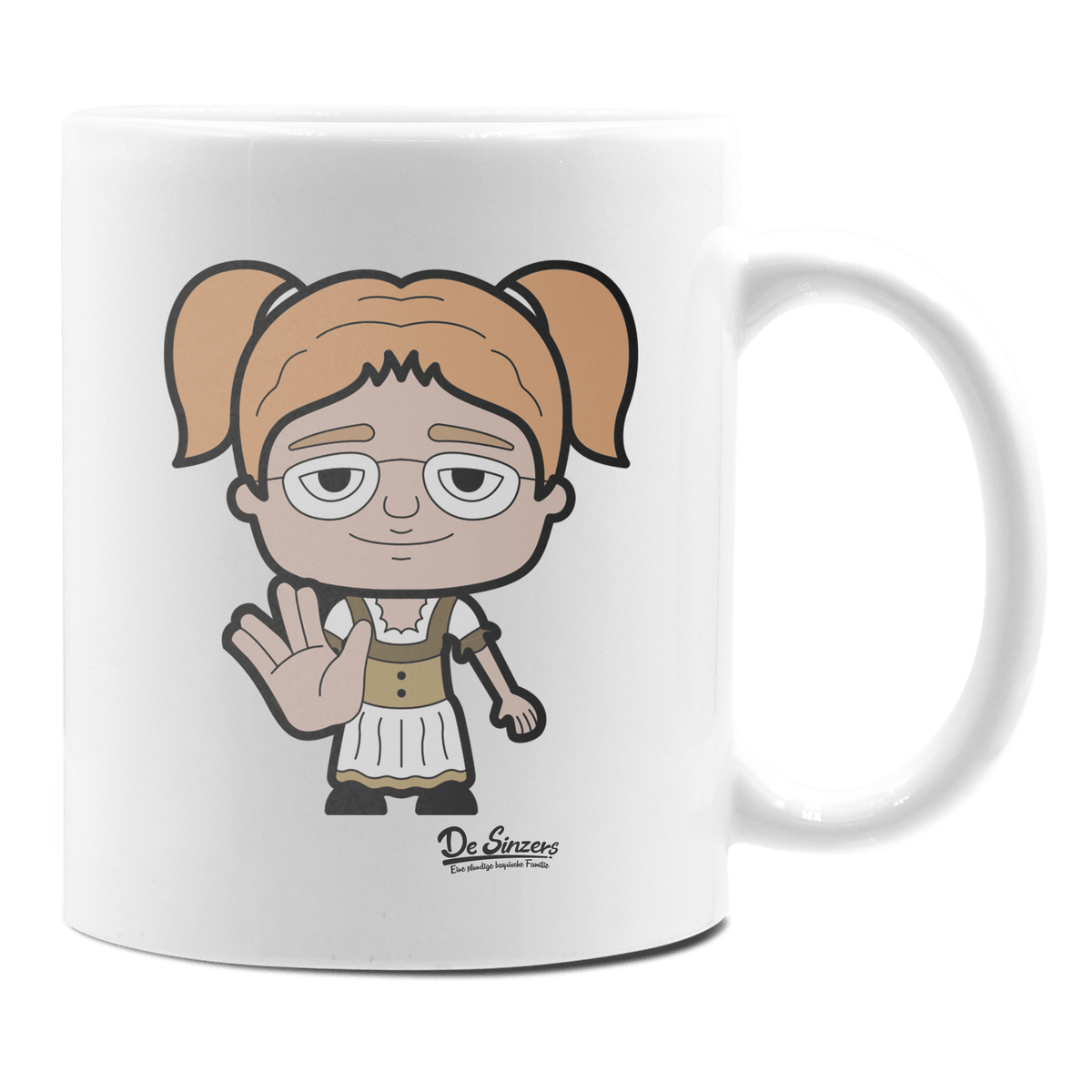 Die Jung Sinzerin Star Trek Fingers Keramik Kaffeetasse 330ml Weiss Rampoldplatte Front