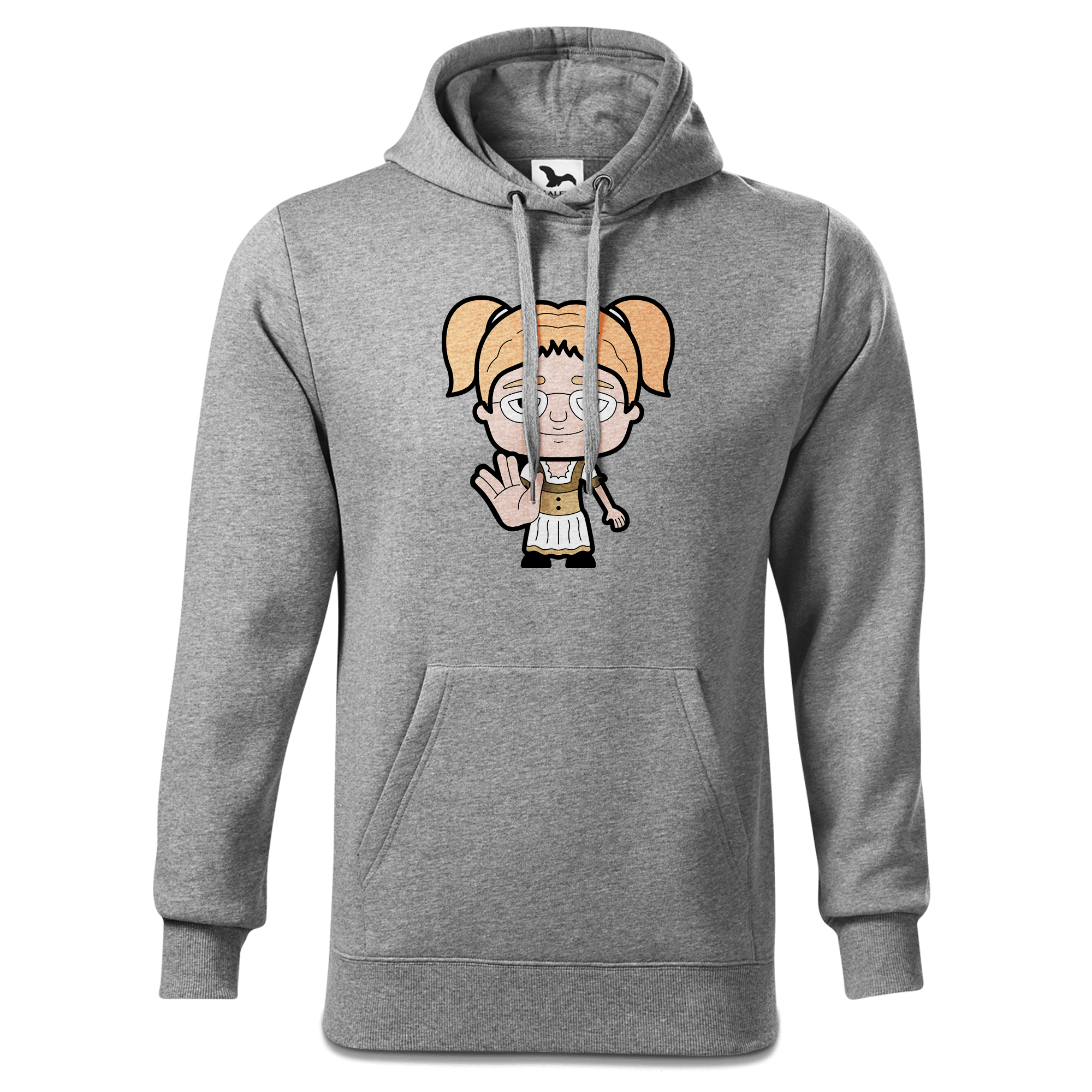 Die Jung Sinzerin Star Trek Fingers Sweatshirt Hoody Herren Grau Meliert Pulvermuehle Front