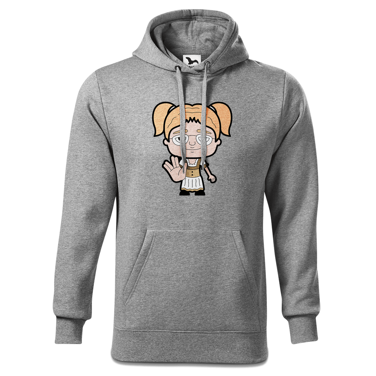 Die Jung Sinzerin Star Trek Fingers Sweatshirt Hoody Herren Grau Meliert Pulvermuehle Front