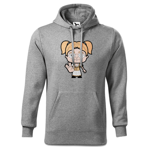 Die Jung Sinzerin Star Trek Fingers Sweatshirt Hoody Herren Grau Meliert Pulvermuehle Front