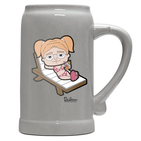 Die Jung Sinzerin Summer Edition Bierkrug 1000ml Grau Zugspitze Front