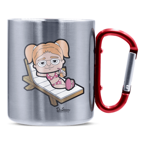 Die Jung Sinzerin Summer Edition Edelstahl Kaffeetasse roter Karabiner 320ml Kitzstein Front