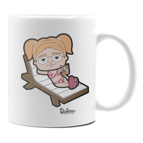 Die Jung Sinzerin Summer Edition Keramik Kaffeetasse 330ml Weiss Rampoldplatte Front