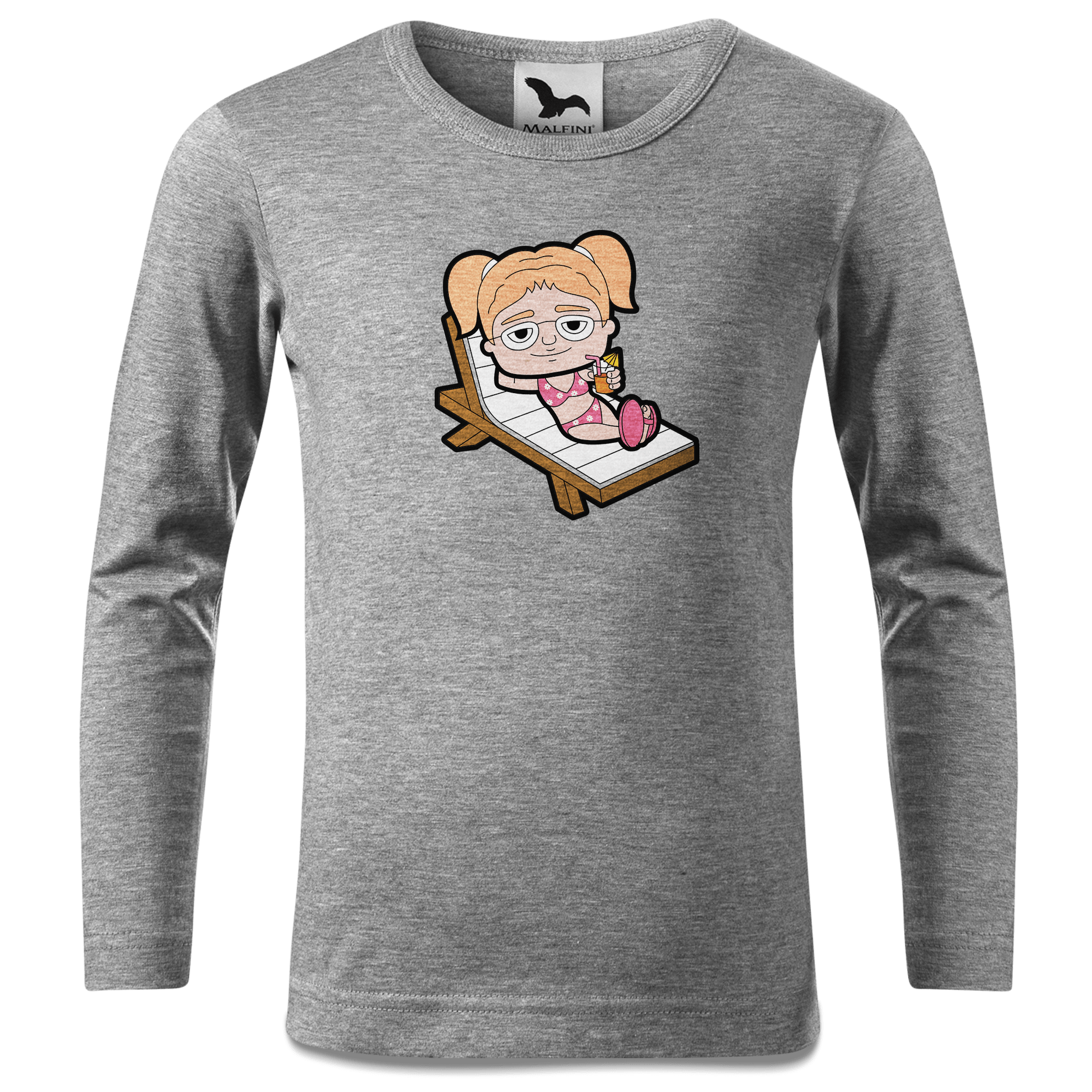 Die Jung Sinzerin Summer Edition Longsleeve Kinder Grau Meliert Waldering Front