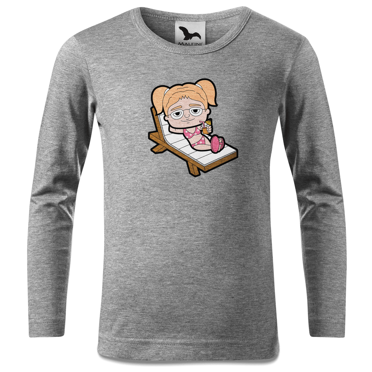Die Jung Sinzerin Summer Edition Longsleeve Kinder Grau Meliert Waldering Front