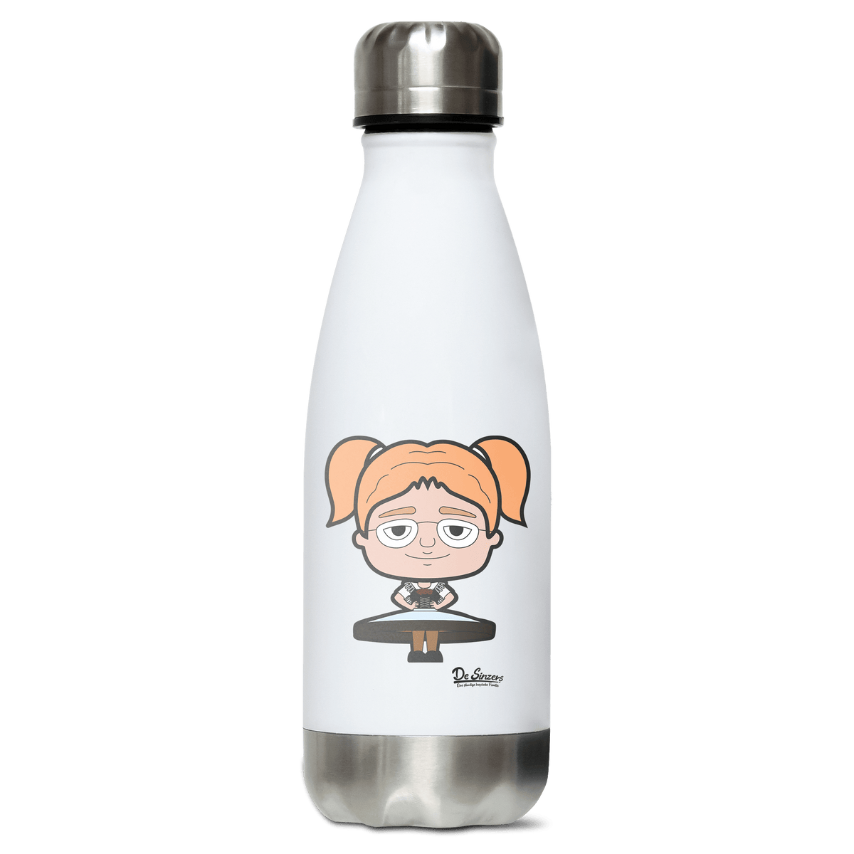 Die Jung Sinzerin Trachtenverein Edelstahl Thermoflasche 350ml Weiss Silber Kreuzspitze Front