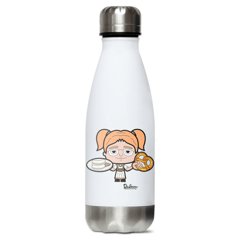 Die Jung Sinzerin Weisswurscht und Brezn Edelstahl Thermoflasche 350ml Weiss Silber Kreuzspitze Front