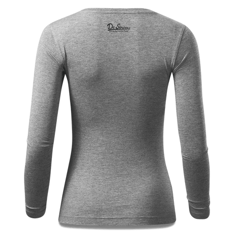 Die Jung Sinzerin Weisswurscht und Brezn Longsleeve Fitted Damen Grau Meliert Schoemering Back