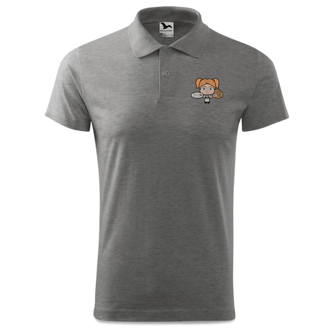Die Jung Sinzerin Weisswurscht und Brezn Polo Shirt Herren Grau Meliert Leiten Front