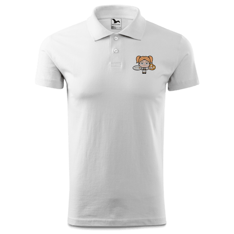 Die Jung Sinzerin Weisswurscht und Brezn Polo Shirt Herren Weiss Murnau Front