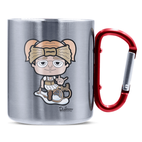 Die Jung Sinzerin Winter Edition Edelstahl Kaffeetasse roter Karabiner 320ml Kitzstein Front