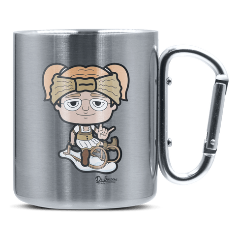 Die Jung Sinzerin Winter Edition Edelstahl Kaffeetasse silberer Karabiner 320ml Grosser Traithen Front