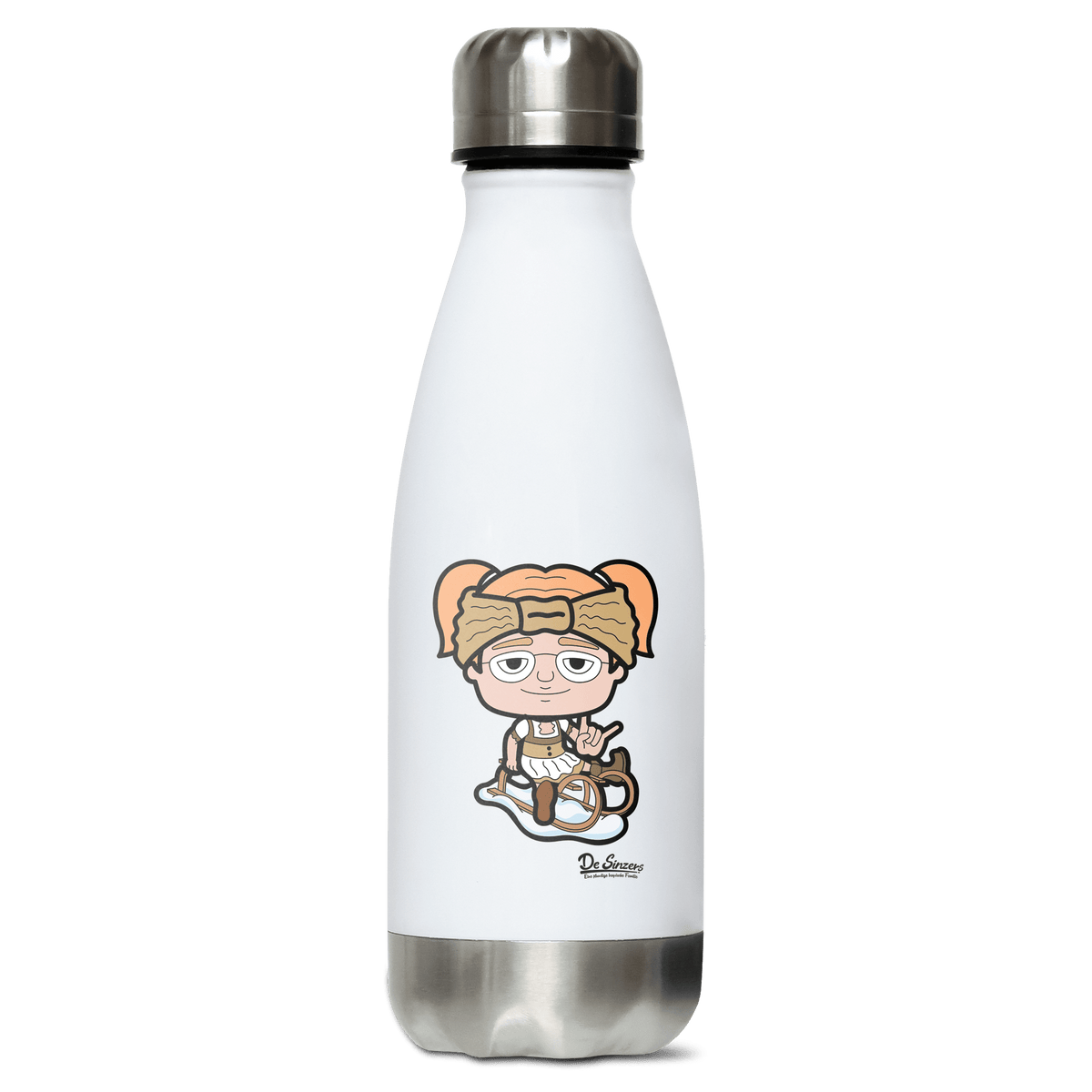 Die Jung Sinzerin Winter Edition Edelstahl Thermoflasche 350ml Weiss Silber Kreuzspitze Front