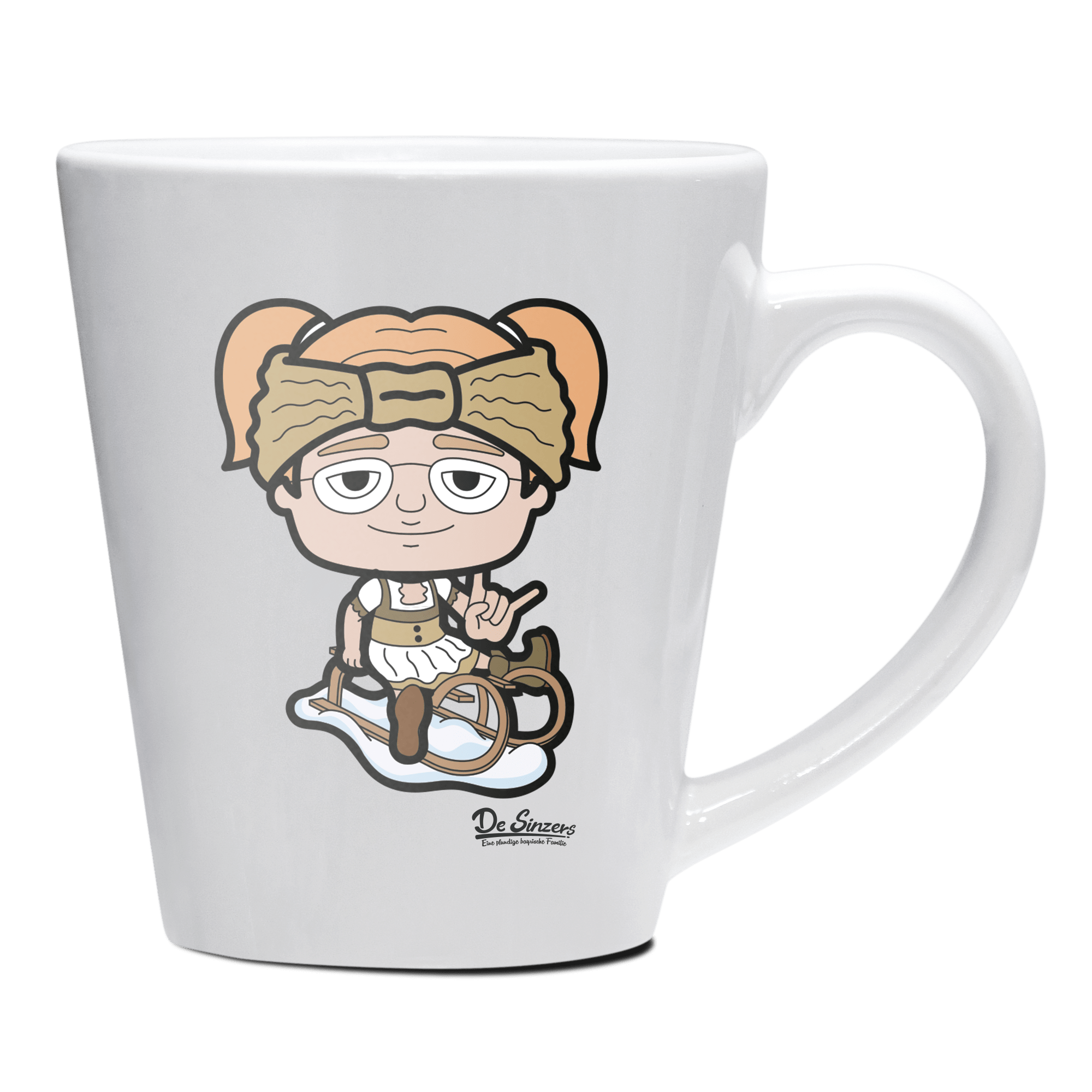 Die Jung Sinzerin Winter Edition Keramik Kaffeetasse 200ml Weiss Herzogstand Front